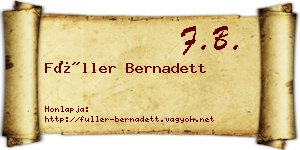 Füller Bernadett névjegykártya
